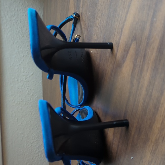 SAINT LAURENT Baliqua Sandals Blue Size 36.5 - Picture 9 of 14